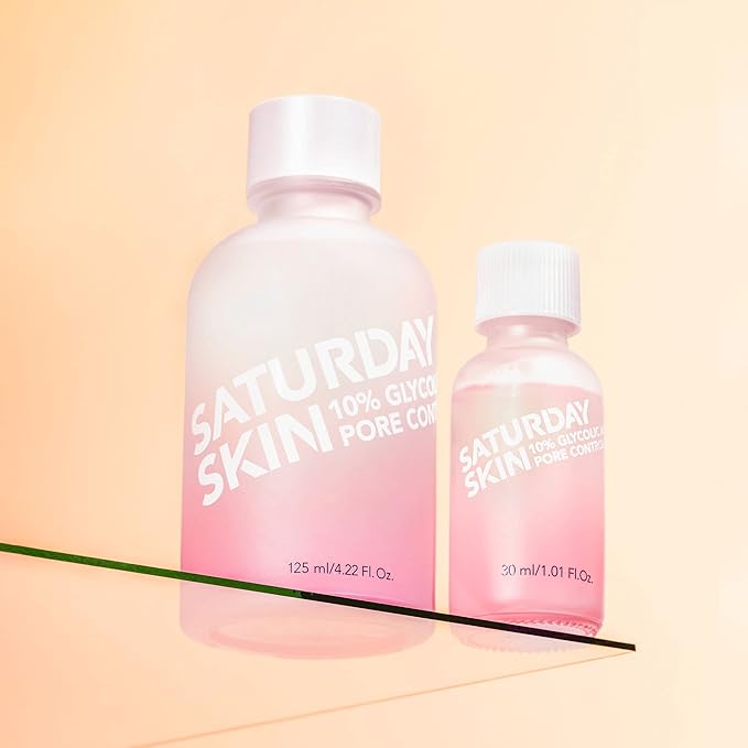 Saturday Skin Pore Clarifying Travel Sized Toner 10% Glycolic Acid&AHA Deep Cleansing Astringent Facial Toner
