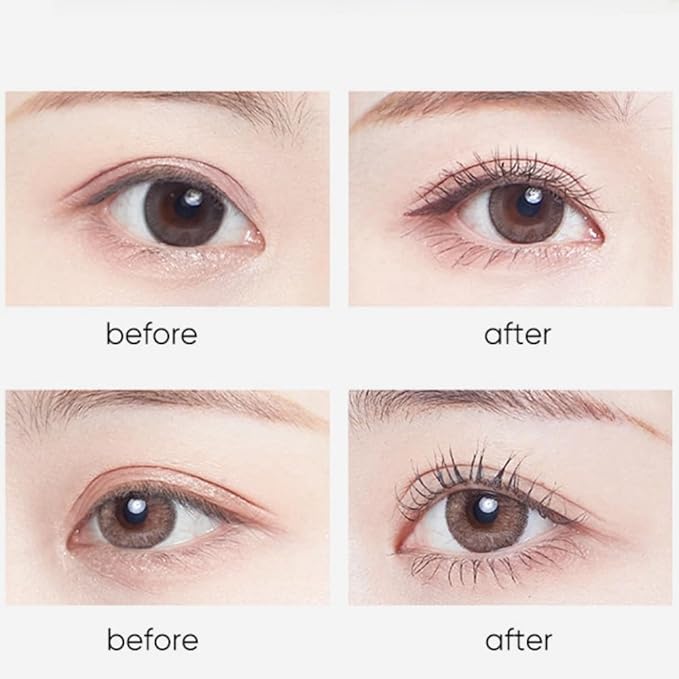 Mascara in Black, Waterproof Mascara with Special Brush for Sparse/Short Eyelashes, No Clumping, Easy to Apply, Natural, Long-Lasting