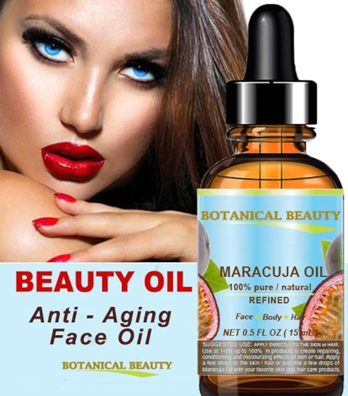 Botanical Beauty MARACUJA OIL 100% Pure Natural Cold Pressed Undiluted for Face, Skin, Hair, Body, Lip, Nails 4 Fl Oz - 120 ml Rich in Vitamin C