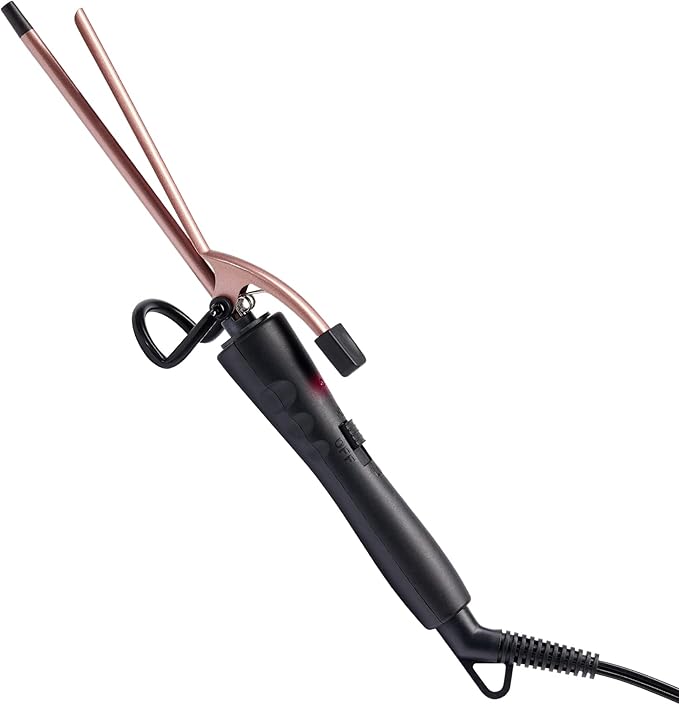 Red by Kiss RED 1/4 Inch Thin Curling Iron, Pencil Curling Iron, Extra Small Ceramic Coating Barrel, Skinny Curling Iron Wand for Long & Short Hair