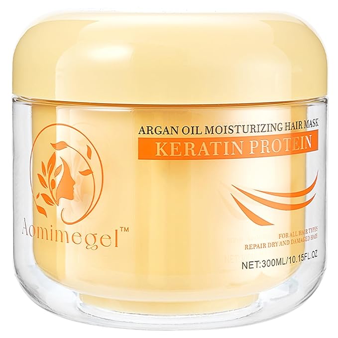 Collagen Hair Mask,Deep Repair Conditioning Argan Oil Hair Mask for Damaged Hair Treatment, Deep Conditioner Hydrating Hair Masque for All Hair Types 10.15oz 300ml