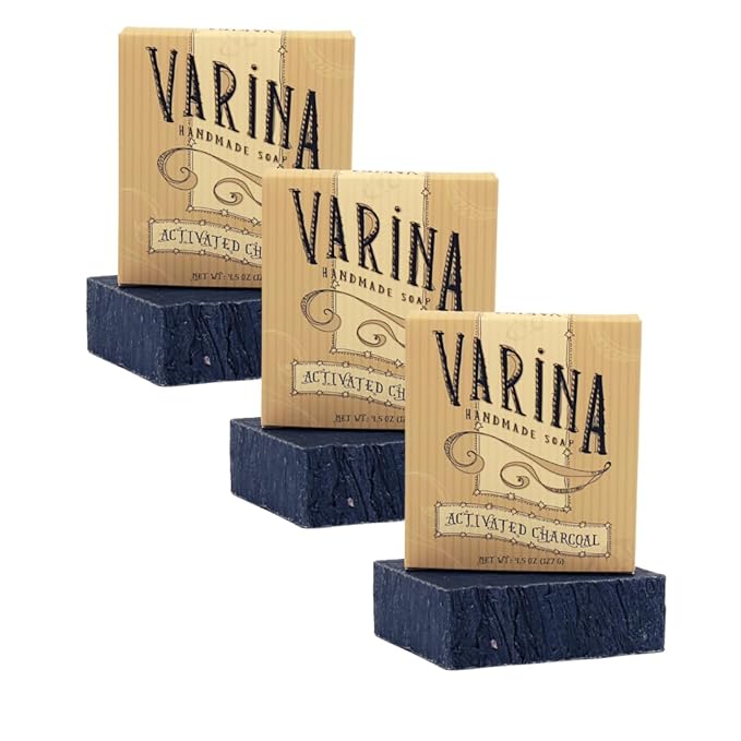 Organic Activated Charcoal Bar Soap - Gentle Cleansing for Sensitive Skin, Unscented - 3 Pack - Experience Healthy and Glowing Skin