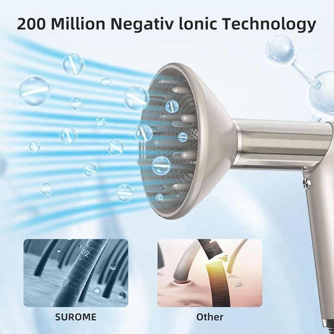High-Speed Hair Styler and Drying Brush - 110000 RPM Hot Air Brush with Diffuser, Concentrator Attachment, and Oval Curling Wand (silver)