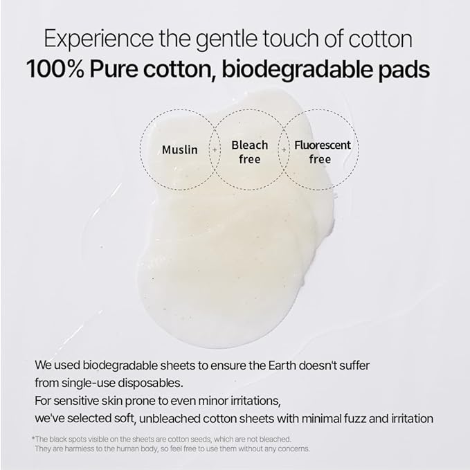 Parnell Cicamanu Cotton Clear Pad | Gentle Daily Exfoliating & Soothing Pads for Acne Prone Sensitive Skin | Cica LHA PHA Ceramide HA | Unbleached Biodegradable (90 Count)