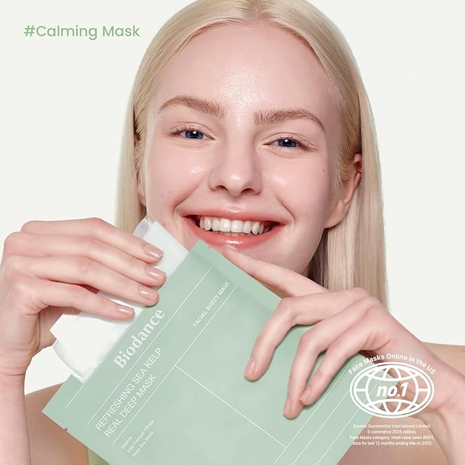 BIODANCE Clear Glow Mask Duo: Bio Collagen & Sea Kelp Real Deep Mask, Gel Face Mask Set for Glass Skin, Pluming, Calming, Korean Skincare Set, Christmas Gift Stocking Stuffers