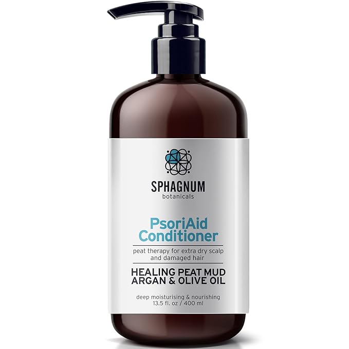 New Psoriasis Conditioner - Effective Argan & Olive Oil Treatment with Healing Peat Mud for Thin, Dry and Damaged Hair 13.5 fl. oz