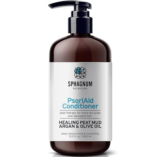 New Psoriasis Conditioner - Effective Argan & Olive Oil Treatment with Healing Peat Mud for Thin, Dry and Damaged Hair 13.5 fl. oz