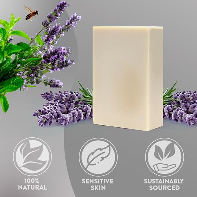 Lavender Tallow Soap – Grass-Fed Bar with Organic Essential Oil – Calming & Naturally Gentle – 3 Pack