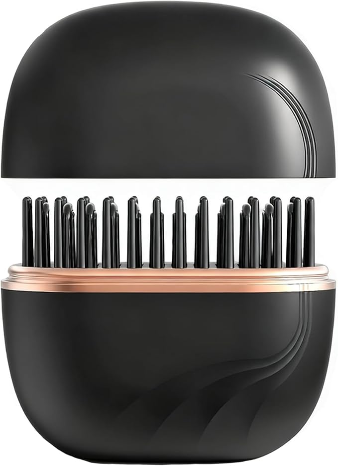 Sevoure Capsule Hair Straightener & Styler, Mini Cordless Hair Straightener Comb Portable Heat Hair Brush for Travel USB Rechargeable Hair Straightener Brush Straight Hair Dual-Use (Black)