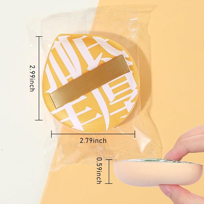Makeup Sponge for Foundation Concealer and Powder,Latex Free Blender Sponge for Natural and Easy Makeup Soft Long Lasting Beginner-friendly,Travel Size Beauty Makeup Tools (Yellow XL 5 Pcs)