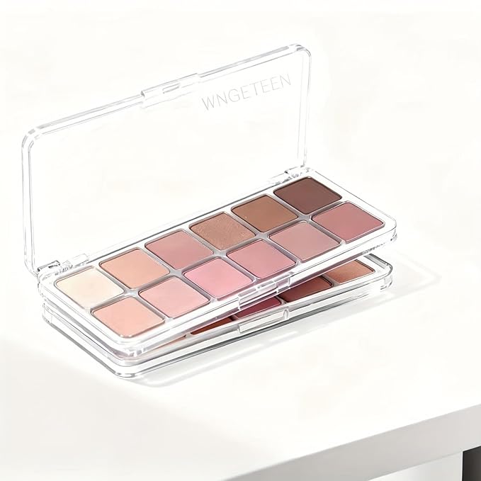 12 Color Eye Shadow Palette Matte Shimmer Eyeshadow Palette with 8 Soft Brushes Blendable Eye Shadow for Women Makeup Palette