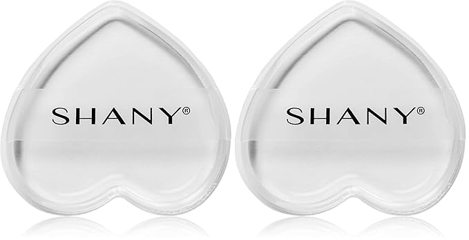SHANY Stay Jelly Silicone Sponge - Clear & Non-Absorbent Makeup Blending Sponge for Flawless Application with Foundation - HEART (Pack of 2)