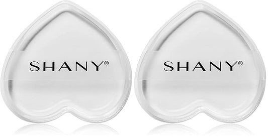 SHANY Stay Jelly Silicone Sponge - Clear & Non-Absorbent Makeup Blending Sponge for Flawless Application with Foundation - HEART (Pack of 2)