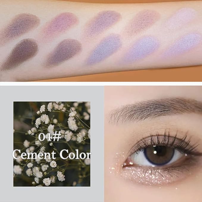 Erinde 10 Colors Matte Eyeshadow Palette, Grey Brown Eye Shadow Palette Makeup, Neutral Taupe Eye Makeup Pallet, Ultra-Blendable, Long Lasting Natural Nude Eyeshadow Pallete for Older Women, Cement