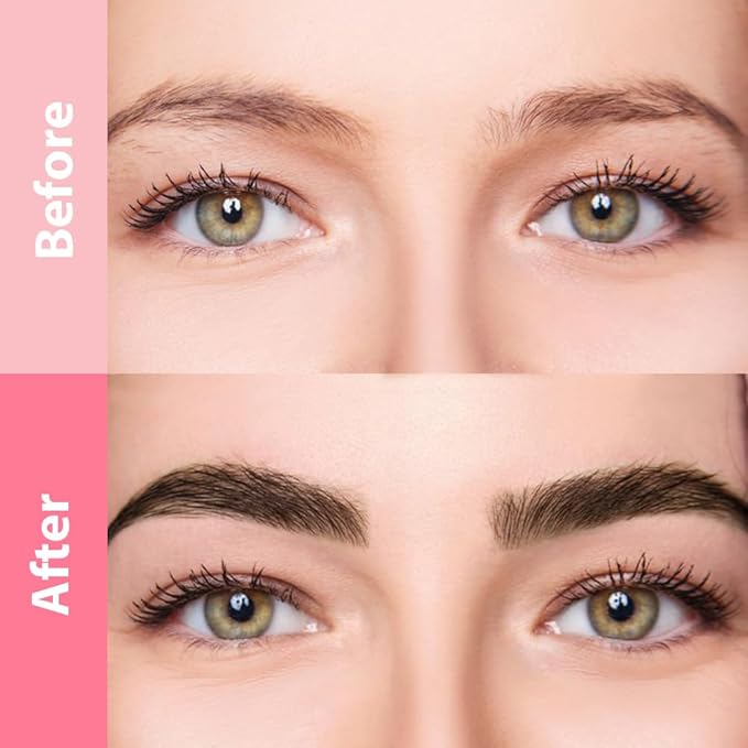 1Pcs Brown Magic Microblading Eyebrow Pencil Contouring Pen Brow for Eyes, Dual-Ended Micro-Fork-Tips Applicator for Hair Like Strokes with Dual-ended Eyebrow Brush Long Wear Waterproof lápiz de cejas