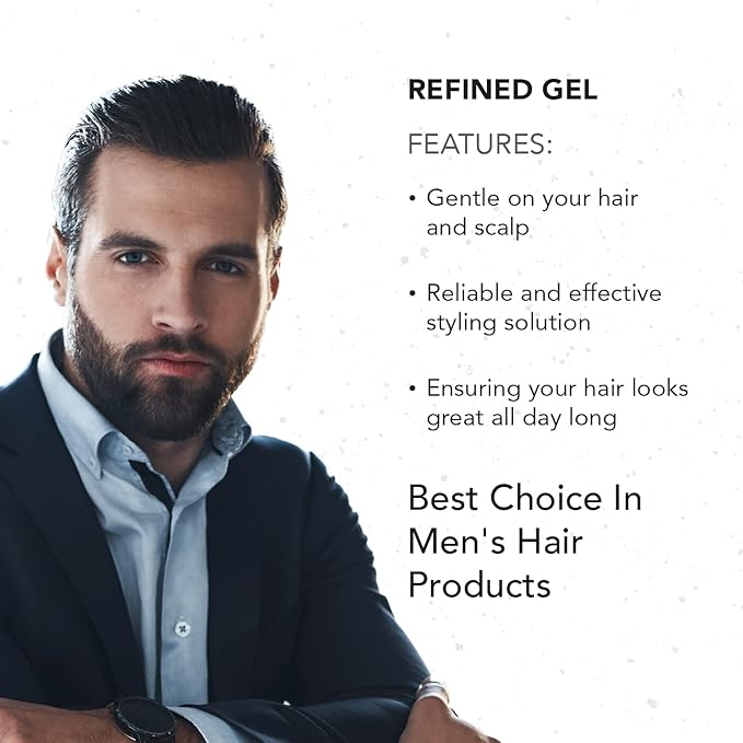 Gentlemen Republic Refined Hair Gel for Men 16oz - Professional Formula for 24 Hr Shine and Strong Hold, Humidity Resistant Styling Gel for hair, 100% Alcohol-Free and Never Flakes, Made in USA - 2pk