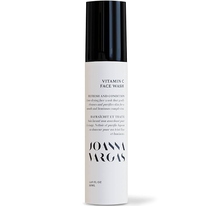 Joanna Vargas Vitamin C Face Wash for Women – Hydrating Daily Facial Cleanser with Witch Hazel, Hyaluronic Acid & Galactoarabinan – Gentle Clarifying Face Wash for Dry or Dull Skin – 120ml