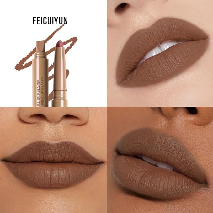 Plump Matte Crayon Lip Liner Pencil, Espresso Martini Lip Liners Lipstick, Long-Lasting Waterproof Creamy Formula, With Silicone Smudger for Define Contours & Sculpting Lip, 0.75g/0.026oz
