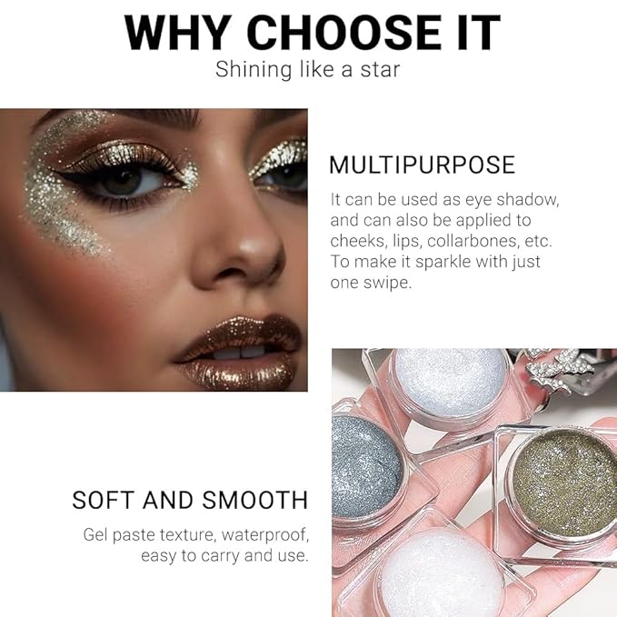 Eyeshadow Single Shimmer, High-Pigment Monochrome Eye Shadow Pressed Powder, Everyday Velvety Silky Eye Makeup Looks, Professional Long-Lasting Waterproof Single Eyeshadow Palette, 03 Warm Light Gold