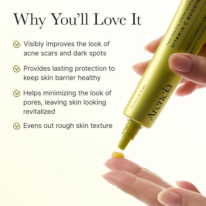 Arencia Vitamin C Booster Shot Serum with Glutathione, Niacinamide and Vitamin E for Glow Skin 1.01 fl oz