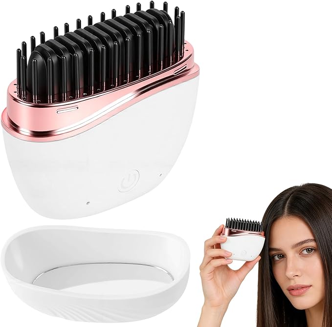 Mini Hair Straightener, New Rechargeable Wireless Portable Hair Straightener Comb, 2-Speed Temperature Control, Cordless Mini Hair Straightener Brush, Heat-Resistant Shell Travel Comb