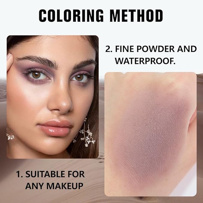 Matte Single Eye Shadow Palette Makeup, Matte Mauve Taupe Monochrome Eyeshadow For Old Women, Mini Single Pressed Pigmented Waterproof Sombras Para Ojos,Vegan, Talc, Paraben&Cruelty Free, 05