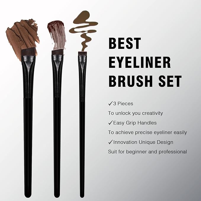 Eyeliner Brush Brow Tint Brushes Eyebrow Brushes Set Fine Angled Point Angled Slanted Tinting Brushes Ultra Thin Flat Makeup Brush Premium Eyebrow Brush Precision Gel Professional Soft Synthetic Hairs
