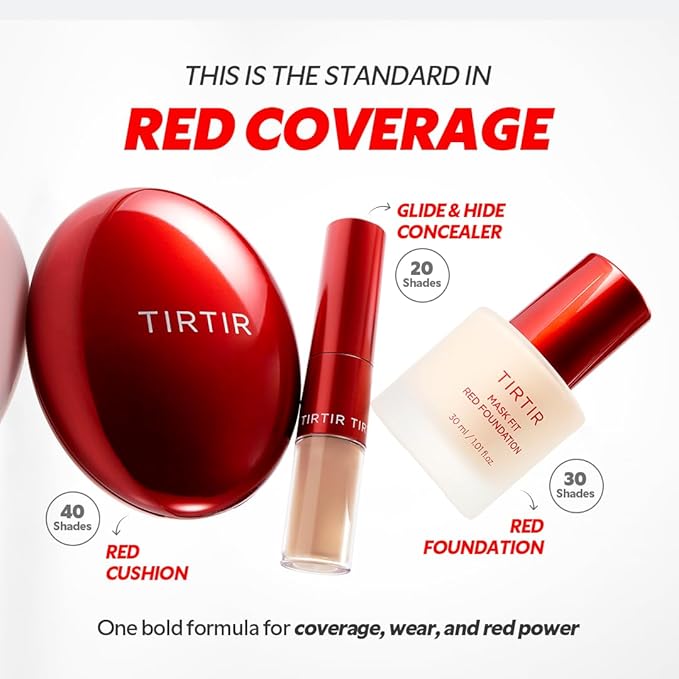 TIRTIR Mask Fit Red FoundationㅣLong Lasting Flawless Coverage, Energy Essence, Lightweight, Hydrating, Pore-Blurring, Breathable Satin Finish, Makeup, Radiant Skin, #43N Deep Cocoa, 1.01 Fl Oz