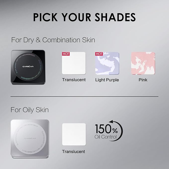 Waterproof Face Pressed Powder Compact, 24H Longlasting Oil Control Pressed Setting Powder Talc-Free Makeup, Shine Free, Poreless, Smooth, 01 Translucent for dry&com skin (0.28Oz)