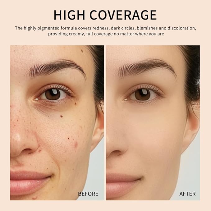 Matte Concealer Cream, Covers Under Eye Dark Circles & Blemishes, Waterproof Full-Coverage, Lightweight, Creamy Longlasting Face Eye Makeup, Light Beige