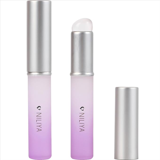 2PCS Silicone Lip Brushes, Lip Applicator, Makeup Brush for Concealer, With Gradient Color Handle (Purple)