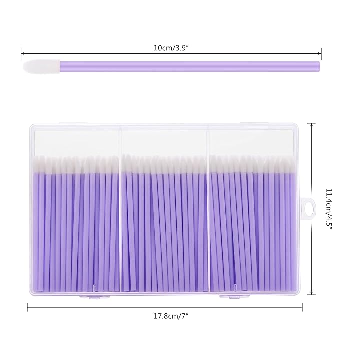 240 Pieces Disposable Lip Wands Lip Brushes,Lipstick Applicator Brushes Lip Gloss Wand,Soft Lint Free,Eyes & Lips Makeup Applicator Wands Tools（PURPLE）