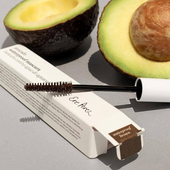 Ere Perez - Avocado Waterproof Mascara | Lengthen, Nourish, Enhance, Strengthen | Long-Lasting, Sensitive Eye Safe | Mamey + Camelia Oils | Vegan, Cruelty-Free, Clean Beauty (Brown, 0.35 oz | 10 ml)