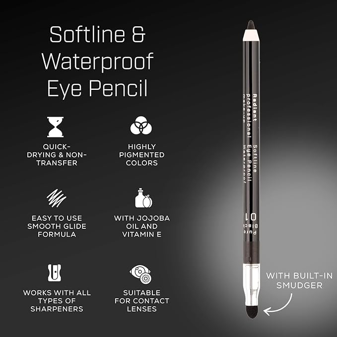 Radiant Professional Waterproof Eyeliner Pencil - Eyeliner Waterproof Smudge Proof for Woman - Long Lasting Under Eye Pencil for Smoky Eye - Soft Waterline Eye liner Smudger Tool, Purple (22)