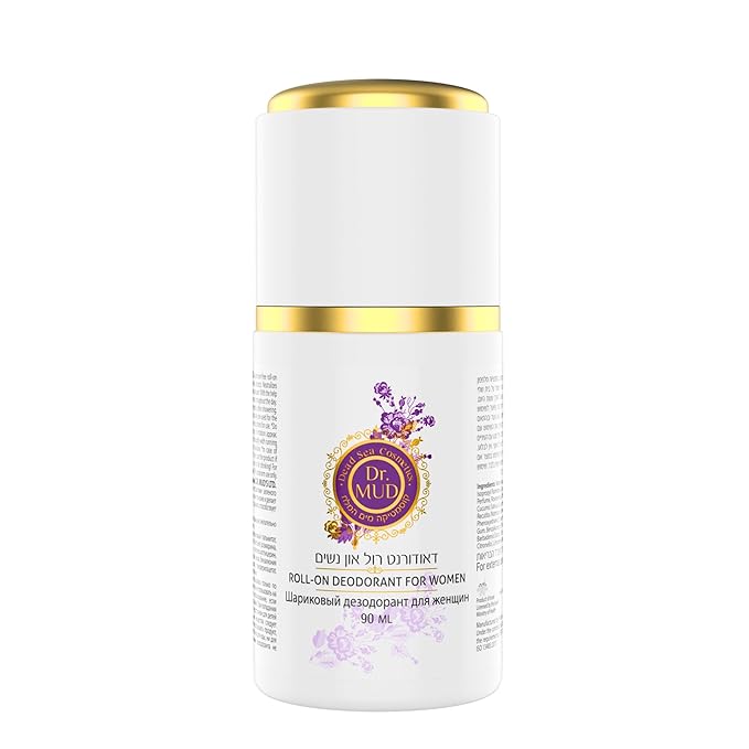 Dr. MUD Roll-On Deodorant for Women – Aluminum-Free, Natural Odor Protection with Dead Sea Minerals, Aloe Vera, Cucumber & Chamomile – Long-Lasting, Non-Sticky, Refreshing Scent | 90ml