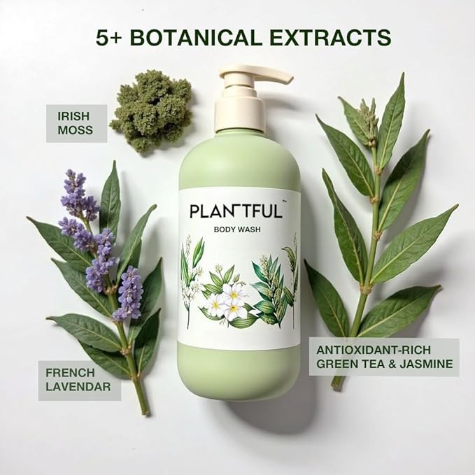 Natural Body Wash, Hinoki, Jasmine, Vetiver, Plant Oil Extracts, Hydrating with Vitamin B3 & Hyaluronic Acid, Paraben Free, Sulfate Free, Cruelty Free, Eco-Friendly, All Skin Types