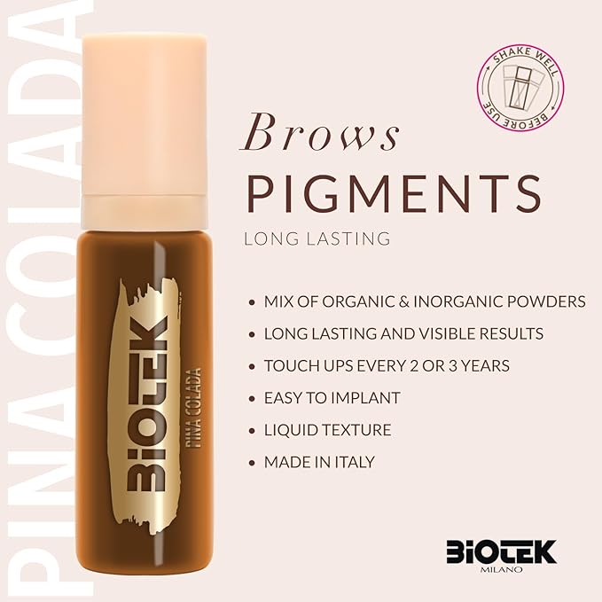 BIOTEK Brow Pigment Color for Long Lasting Makeup - Hybrid Long Lasting - Made in Italy (Pina Colada)