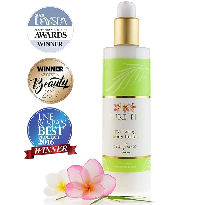 PURE FIJI Body Lotion Hydrating - Moisturizing Lotion for Dry Skin with Coconut Milk and Vitamin E, Organic Body Lotion For Women and Men, Starfruit Scent, 12 oz