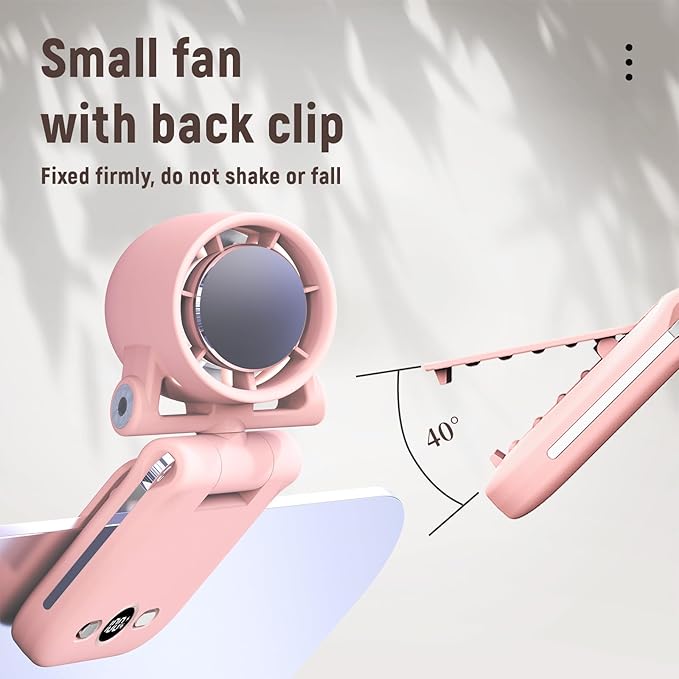 Mini Portable Handheld Clip On Rechargeable Personal Hand Fan with LED Display, High Speed Turbo Battery Operated 100 Speeds Small Fan for Travel/Outdoor/Concerts/Lash/Makeup(update White)
