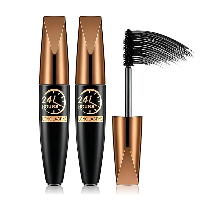4D Silk Fiber Lash Mascara,2025 New 4D Silk Fiber Lash Mascara, Waterproof Smudge Proof,Long Lasting,All Day Exquisitely Full（2 pcs）