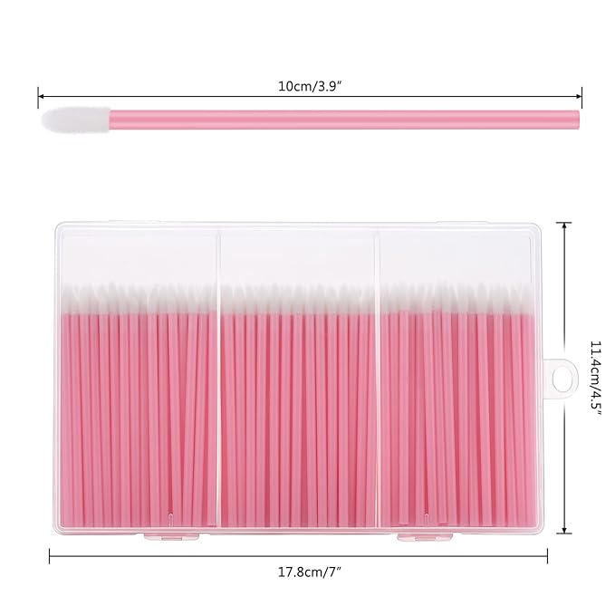 240 Pieces Disposable Lip Wands Lip Brushes,Lipstick Applicator Brushes Lip Gloss Wand,Soft Lint Free,Eyes & Lips Makeup Applicator Wands Tools（PINK）