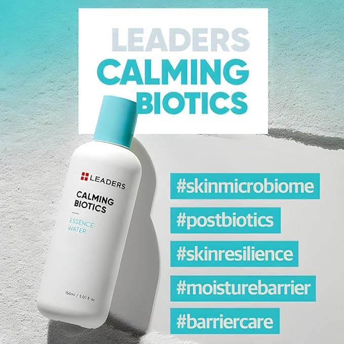 LEADERS Cosmetics Calming Biotics Essence Water - 150ml/5.07 Fl Oz Hydrating Strengthening Nourishing and Deep Moisturizing Toner for Sensitive Skin