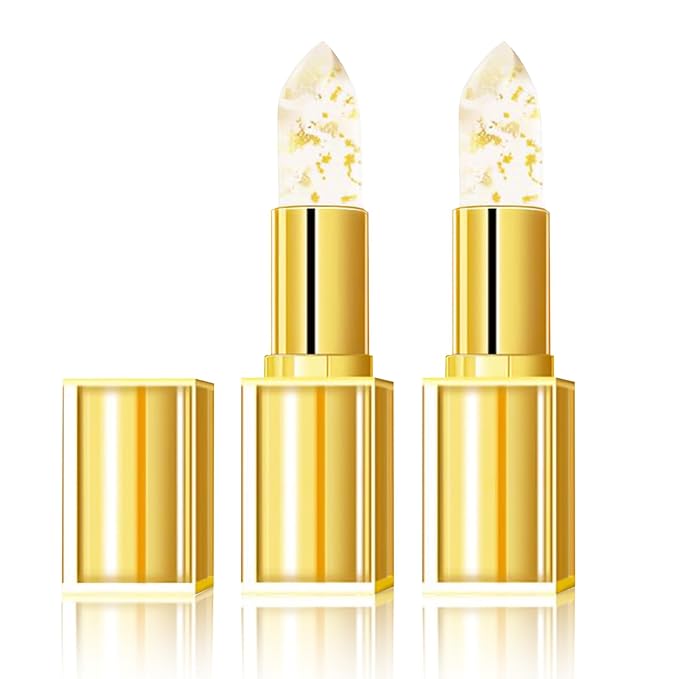 2Pcs Transferproof Color Changing Lipstick,Clear Lipstick That Changes Color,Long Lasting 24 Hours Moisturizing Glossy Shine Lip Gloss for Women