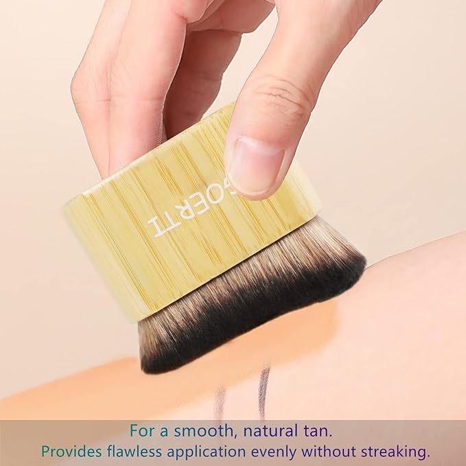 Self Tanning Brush, Sunscreen Applicator - Large Kabuki Body Brush for Leg, Face & Full Body | Streak-Free Blending for Self Tanner, Bronzer,Sunscreen,Lotion,Bronzing,Foundation,Tanning Mousse