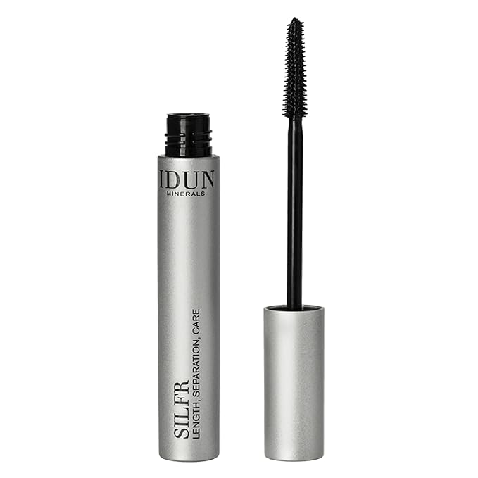 IDUN Minerals Mascara Silfr - Long Lasting, Thickening Brown Mineral Mascara - Flexible, Anti-Clumping Tapered Wand for Easy Lash Separating - Vegan, ophthalmologically Tested- Silfr Brown - 0.34 oz