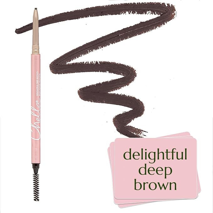 Chella Eye Brow Pencil – Easy-to-Use Brow Definer for Shaping, Filling & Blending – Long-Wear Deep Brown Eyebrow Pencils for Women with Precise Tip (Deep Brown)
