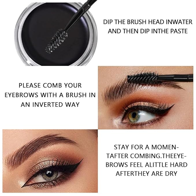 Brow Kit, Eyebrow Pomade,Eye Brow Contour Palette with Double-ended Eyebrow Brush, Full Defined Natural Brows, Long-Lasting Waterproof,04