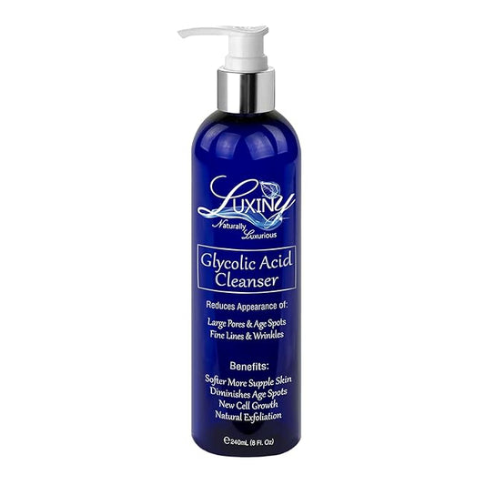 10% Glycolic Acid Face Wash & Exfoliating Cleanser, 8 oz – Vegan, Natural AHA Facial & Acne Body Wash for Women and Men – Pore Minimizer