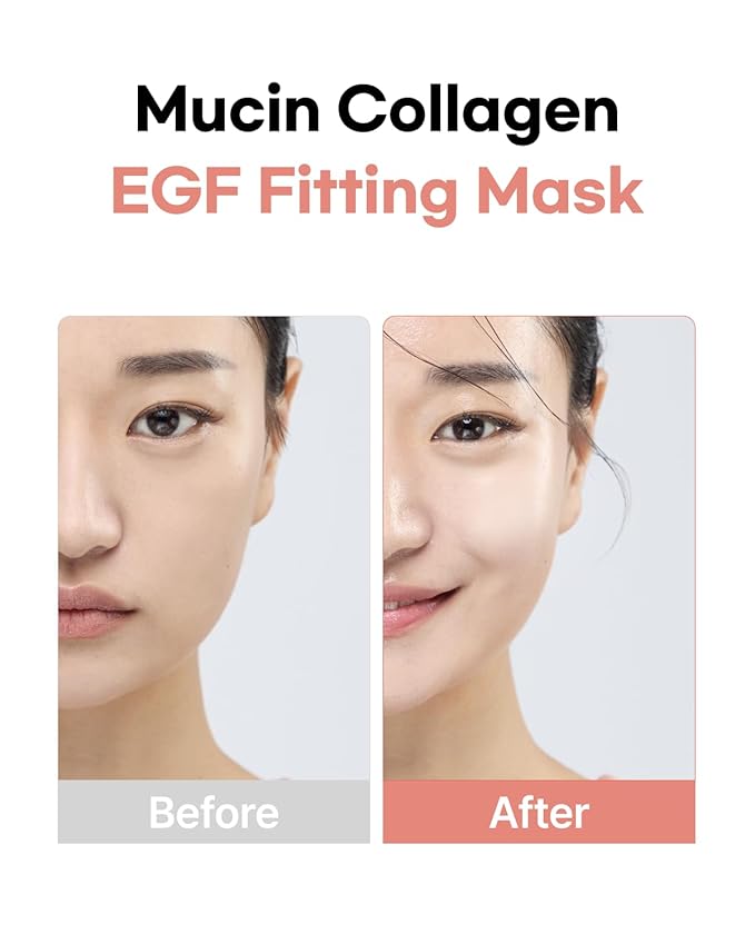 Mucin Collagen Peptide Hydrogel Mask (Plant Mucin & 7-Collagen Complex) – Hydrating & Firming Facial Sheet, 5 Pack – Korean Skincare Glow Essentials