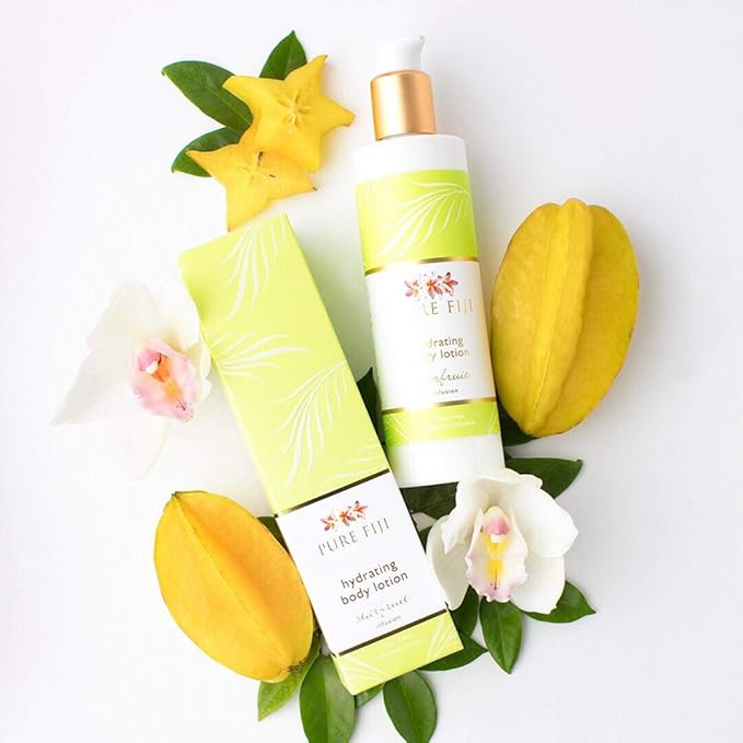 PURE FIJI Body Lotion Hydrating - Moisturizing Lotion for Dry Skin with Coconut Milk and Vitamin E, Organic Body Lotion For Women and Men, Starfruit Scent, 12 oz